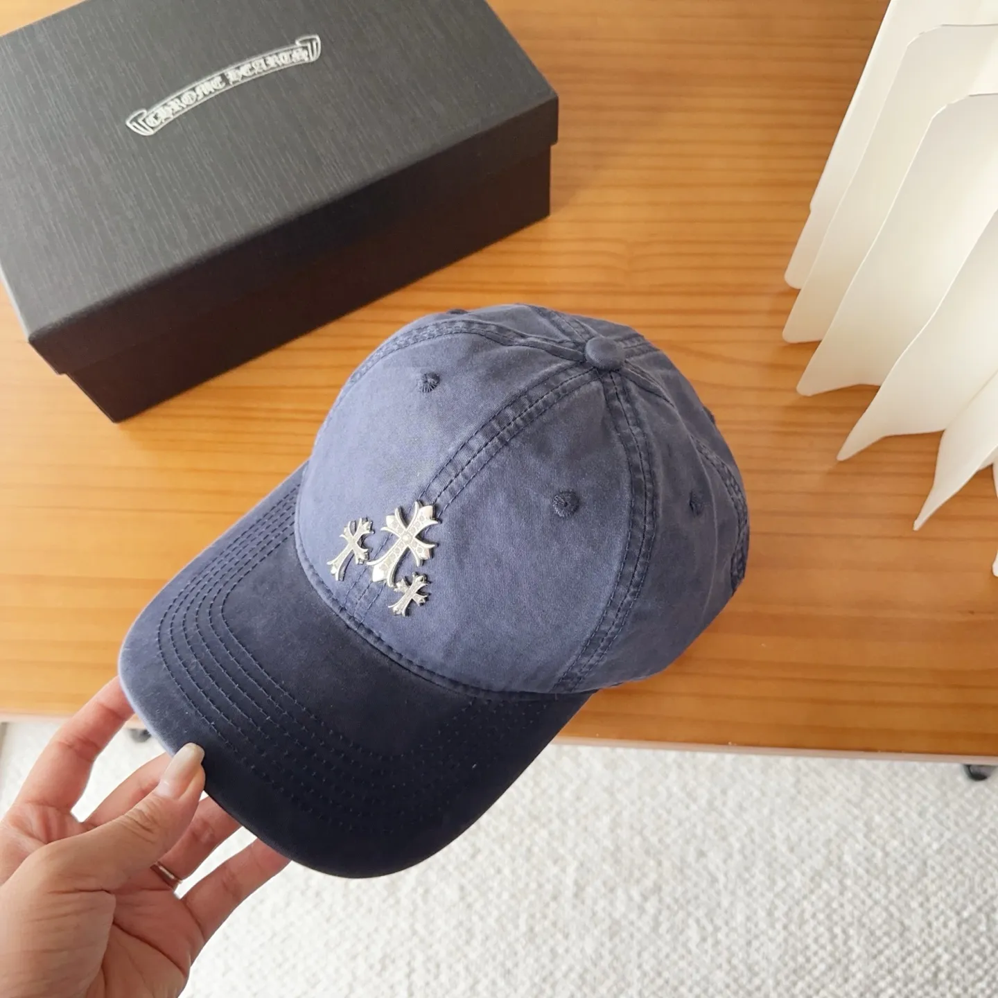 💰60 Chrome Hearts💓Early autumn Korean style fashionable retro washed baseball cap🧢peaked cap